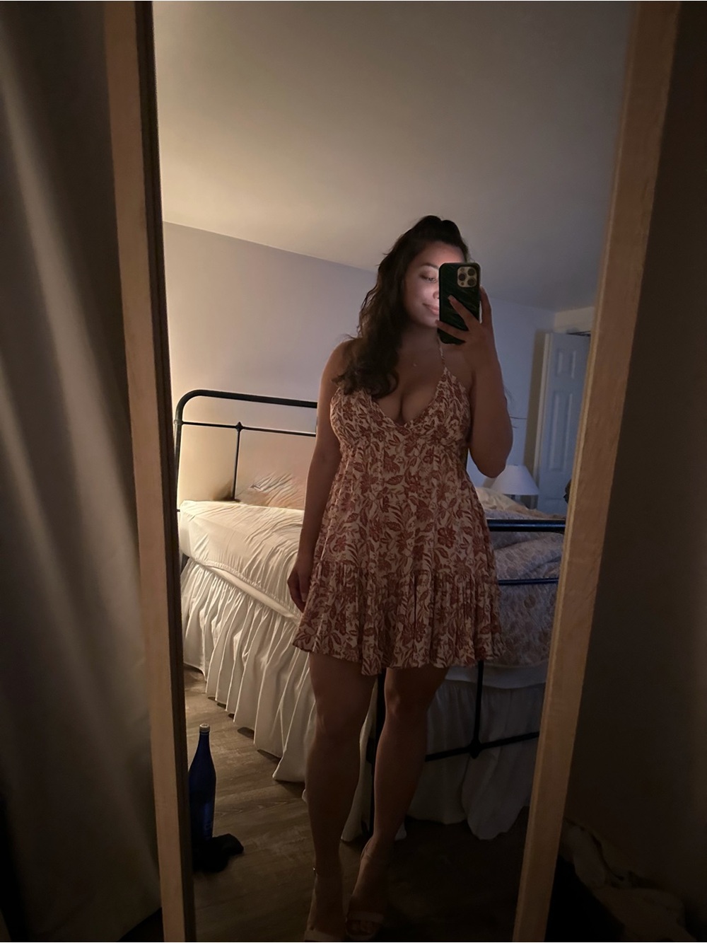 Windsor Rust Floral V-Neck Mini Dress
